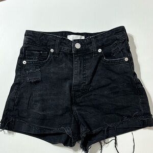 H&M Black Distressed Jean Shorts